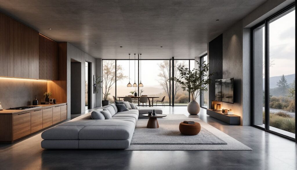 interior moderno salon vistas panoramicas minimalismo