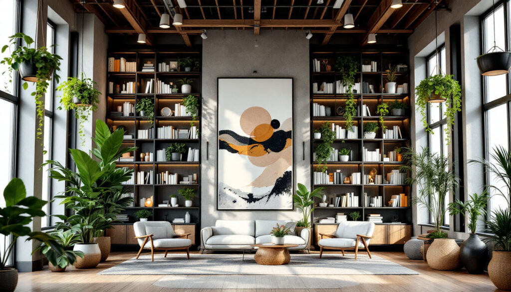 gran librería en salón