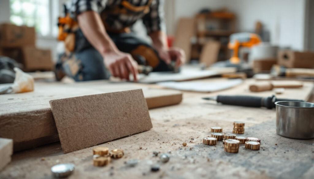 hombre cortando madera