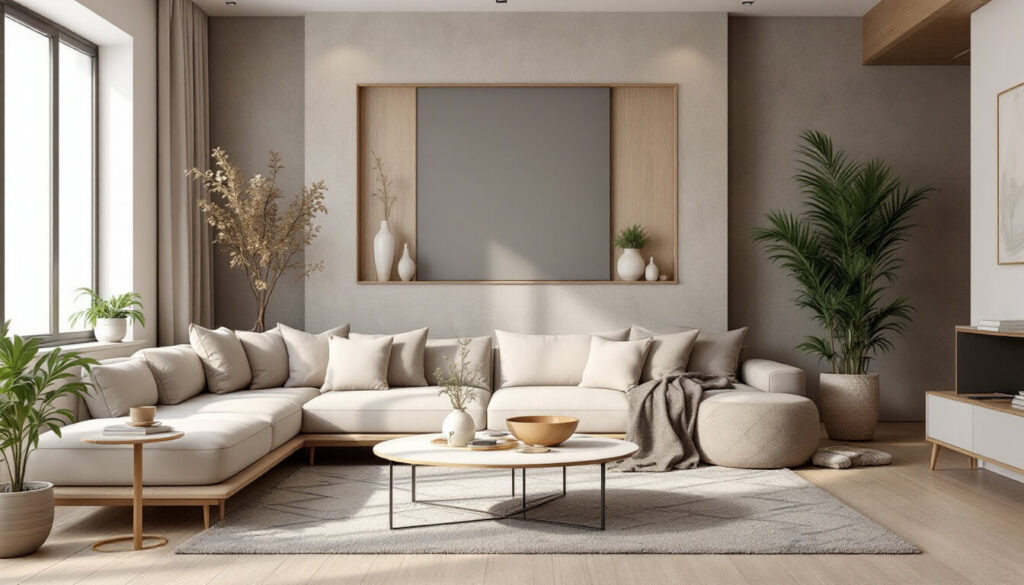 salón con tonalidades grises