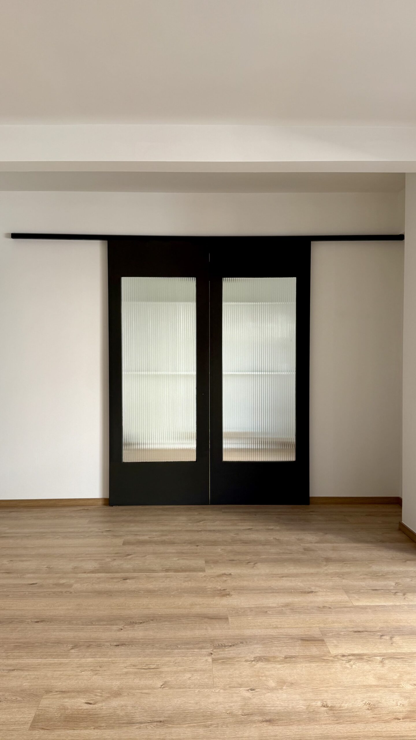 Puertas correderas negras con vidrio