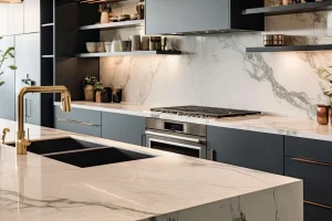 cocina moderna marmol blanco negro