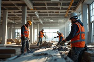 obreros trabajando en construcción