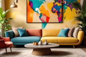 sala de estar moderna muchos colores